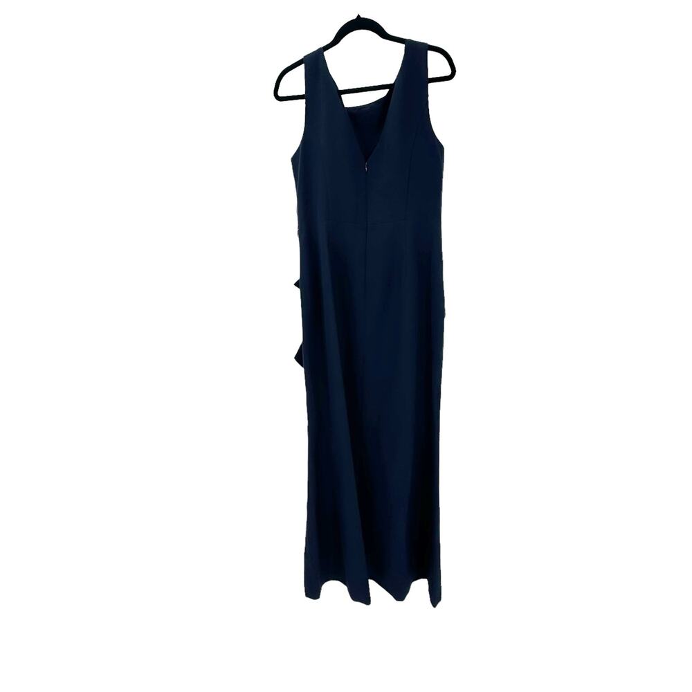 Eliza J Ruffle Front Formal Dress Pleating Waist Sleeveless Blue Size 8 NWT - Picture 8 of 12